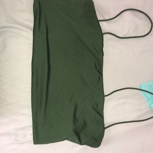 Cute dark green crop top size small